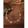 imageVerdusa Womens Golden Metal Decor Carved Floral Design Waist Chain BeltGold Flower