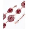 imageVerdusa Womens Golden Metal Decor Carved Floral Design Waist Chain BeltRed