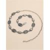 imageVerdusa Womens Golden Metal Decor Carved Floral Design Waist Chain BeltSilver