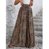imageVerdusa Womens Wide Leg Pants Leopard Print Paperbag Waist Palazzo PantMulticolor