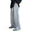 imageVerdusa Mens Drawstring Elastic Waist Split Side Loose Pants JoggersGrey