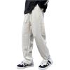 imageVerdusa Mens Drawstring Elastic Waist Split Side Loose Pants JoggersKhaki