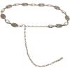 imageVerdusa Womens Golden Metal Decor Carved Floral Design Waist Chain BeltSilver