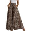 imageVerdusa Womens Wide Leg Pants Leopard Print Paperbag Waist Palazzo PantMulticolor