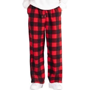 imageVerdusa Mens Buffalo Plaid Fleece Pajama Pants with PocketsRed Black