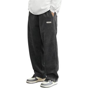 imageVerdusa Mens Elastic Waist Letter Patched Straight Leg Streetwear Long PantsDark Grey
