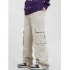 imageVerdusa Mens Casual Pocket Side Drawstring Waist Loose Joggers Cargo PantsBeige