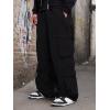 imageVerdusa Mens Casual Pocket Side Drawstring Waist Loose Joggers Cargo PantsBlack