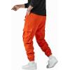 imageVerdusa Mens Elastic Waist Drawstring Cargo Pants Streetwear JoggersBurnt Orange