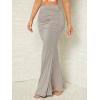 imageVerdusa Womens Casual Ruched High Waisted Fishtail Bodycon Long Maxi SkirtGrey