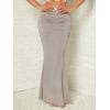 imageVerdusa Womens Casual Ruched High Waisted Fishtail Bodycon Long Maxi SkirtGrey