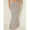 imageVerdusa Womens Casual Ruched High Waisted Fishtail Bodycon Long Maxi SkirtGrey