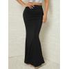imageVerdusa Womens Casual Ruched High Waisted Fishtail Bodycon Long Maxi SkirtSolid Black