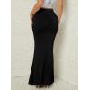 imageVerdusa Womens Casual Ruched High Waisted Fishtail Bodycon Long Maxi SkirtSolid Black