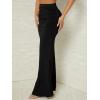 imageVerdusa Womens Casual Ruched High Waisted Fishtail Bodycon Long Maxi SkirtSolid Black