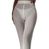 imageVerdusa Womens High Waist See Through Sheer Knit Pants Beach Swimsuit Bikini Cover UpWhite