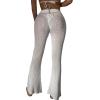 imageVerdusa Womens High Waist See Through Sheer Knit Pants Beach Swimsuit Bikini Cover UpWhite