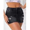 imageVerdusa Womens Y2K Low Waist Ripped Raw Trim Denim Bodycon Pencil Mini SkirtBlack