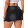 imageVerdusa Womens Y2K Low Waist Ripped Raw Trim Denim Bodycon Pencil Mini SkirtBlack