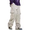 imageVerdusa Mens Casual Pocket Side Drawstring Waist Loose Joggers Cargo PantsBeige