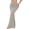imageVerdusa Womens Casual Ruched High Waisted Fishtail Bodycon Long Maxi SkirtGrey