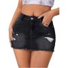 imageVerdusa Womens Y2K Low Waist Ripped Raw Trim Denim Bodycon Pencil Mini SkirtBlack
