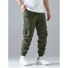 imageVerdusa Mens Drawstring Waist Zip Up Cargo Jogger Pants with PocketArmy Green
