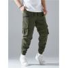 imageVerdusa Mens Drawstring Waist Zip Up Cargo Jogger Pants with PocketArmy Green
