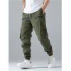 imageVerdusa Mens Drawstring Waist Zip Up Cargo Jogger Pants with PocketArmy Green