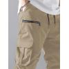 imageVerdusa Mens Drawstring Waist Zip Up Cargo Jogger Pants with PocketCamel