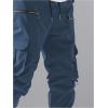 imageVerdusa Mens Drawstring Waist Zip Up Cargo Jogger Pants with PocketDark Blue