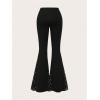 imageVerdusa Womens Bell Bottom Wide Leg Lace Pants Y2K Mesh Goth Flare Pants Party ClubwearBlack