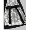 imageVerdusa Womens Bell Bottom Wide Leg Lace Pants Y2K Mesh Goth Flare Pants Party ClubwearBlack Bow