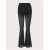 imageVerdusa Womens Bell Bottom Wide Leg Lace Pants Y2K Mesh Goth Flare Pants Party ClubwearBlack Sheer