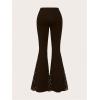 imageVerdusa Womens Bell Bottom Wide Leg Lace Pants Y2K Mesh Goth Flare Pants Party ClubwearCoffee Brown