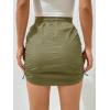 imageVerdusa Womens Drawstring Elastic Waist Ruched Bodycon Short SkirtArmy Green