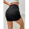 imageVerdusa Womens Drawstring Elastic Waist Ruched Bodycon Short SkirtBlack