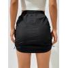 imageVerdusa Womens Drawstring Elastic Waist Ruched Bodycon Short SkirtBlack