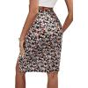 imageVerdusa Womens Floral Print Ruched Elastic Waist Split Bodycon Short SkirtBlack