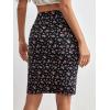 imageVerdusa Womens Floral Print Ruched Elastic Waist Split Bodycon Short SkirtDitsy Black