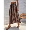 imageVerdusa Womens High Split Tribal Print Striped Boho Elastic Waist Long Skirt