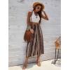 imageVerdusa Womens High Split Tribal Print Striped Boho Elastic Waist Long Skirt