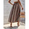 imageVerdusa Womens High Split Tribal Print Striped Boho Elastic Waist Long Skirt