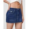 imageVerdusa Womens High Waist Bodycon Short Denim Skirt with PocketDark Blue