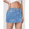 imageVerdusa Womens High Waist Bodycon Short Denim Skirt with PocketLight Blue