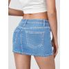 imageVerdusa Womens High Waist Bodycon Short Denim Skirt with PocketLight Blue