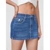 imageVerdusa Womens High Waist Bodycon Short Denim Skirt with PocketMedium Blue