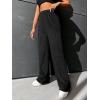 imageVerdusa Womens High Waist Fuzzy Fleece Lounge Long Pants Pajama PantsBlack