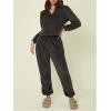 imageVerdusa Womens High Waist Fuzzy Fleece Lounge Long Pants Pajama PantsDark Grey