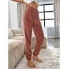 imageVerdusa Womens High Waist Fuzzy Fleece Lounge Long Pants Pajama PantsDusty Pink